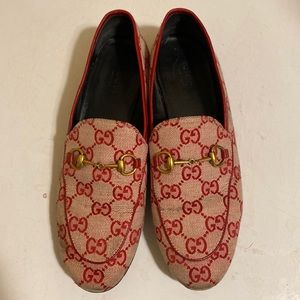 Gucci Jordaan Monogram Loafers Size 38
